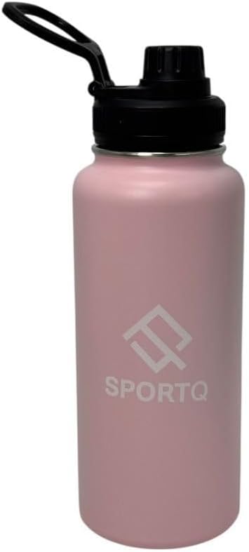 SportQThermal Water Bottle 1000ml SUS304 Stainless Steel – 6 Hours Hot & 12 Hours Cold Insulated – Leak Proof with Strong Handle – Suitable for Gym, Trips, School (Army Green, X-Hydrate) ‎SportQ
