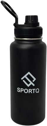 SportQThermal Water Bottle 1000ml SUS304 Stainless Steel – 6 Hours Hot & 12 Hours Cold Insulated – Leak Proof with Strong Handle – Suitable for Gym, Trips, School (Army Green, X-Hydrate) ‎SportQ