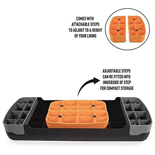 Adjustable aerobic step platform with attachable risers for home gym workouts, SportQ Egypt.
