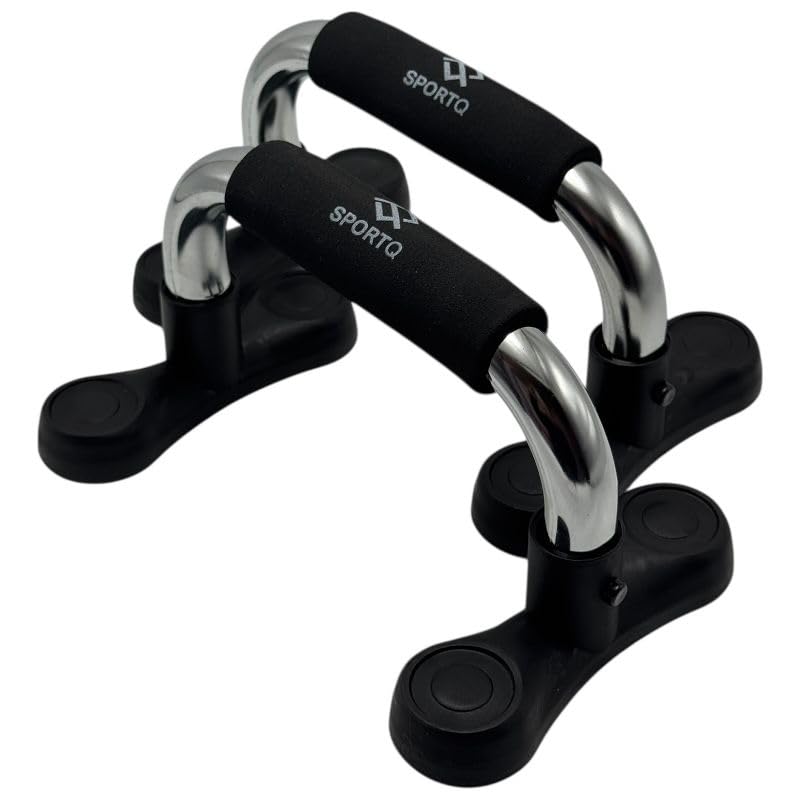 SportQ Professional Push Up Grips – Ergonomic Anti-Slip Design Helps You Perform Push-Ups with Full Hand Support and Improves Upper Body Strength for Workout at Home or Gym SportQ