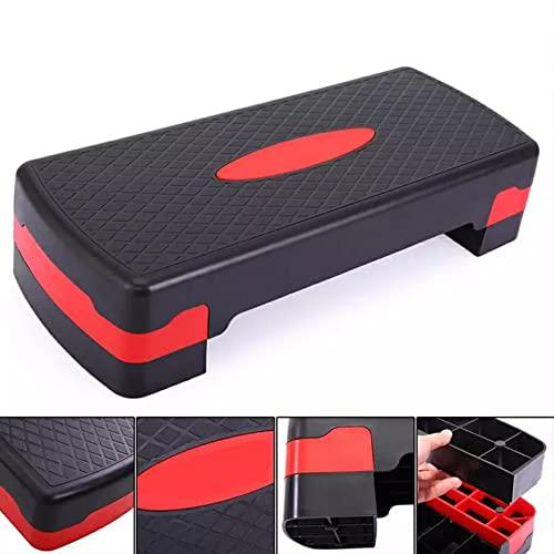Black and red aerobic step platform, adjustable fitness equipment from SportQ Egypt.