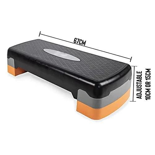 Adjustable aerobic step platform 67cm with orange base for home gym workout, SportQ Egypt