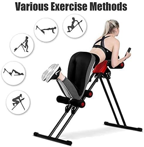SportQ Abdominal Exerciser – Abdominal & Waist Trainer with 4 Resistance Levels & LCD Display – Foldable & Space Saving – Suitable for Full Body Workout & Core Strength – Load 110kg SportQ
