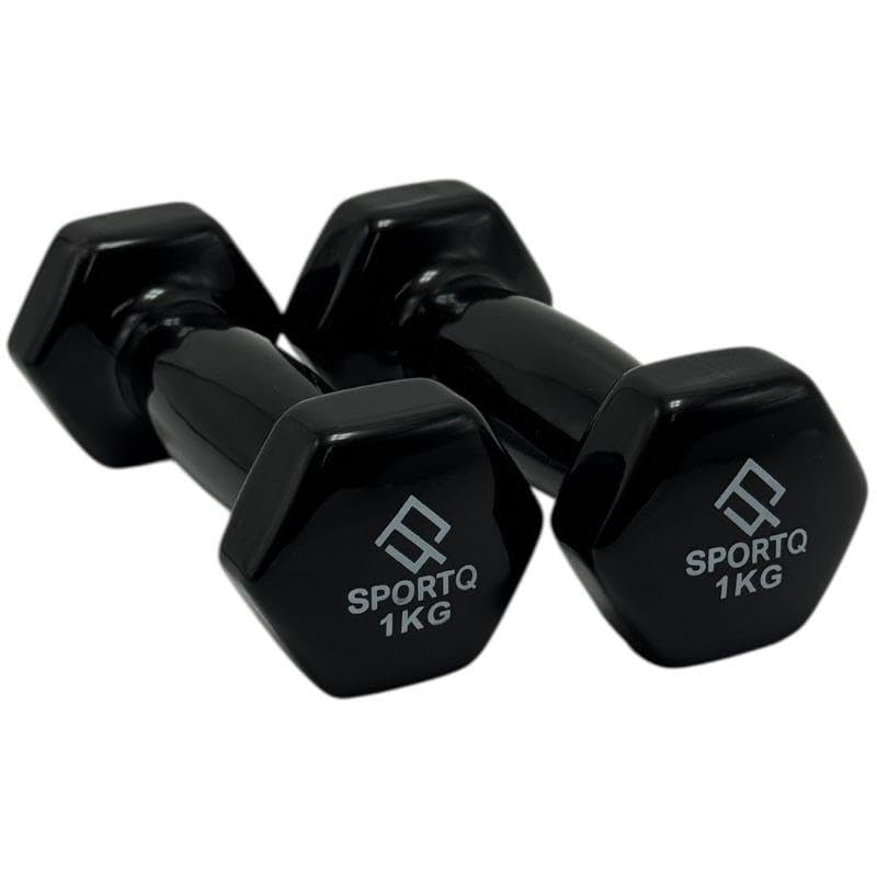 SportQ Hex Dumbbell Pair 1 to 5 Kg – Non-Slip & Rustproof Neoprene Coated Hand Weights for Strength Training & Muscle Toning – Suitable for Women, Men, Home, Gym (2 Pack) ‎SportQ