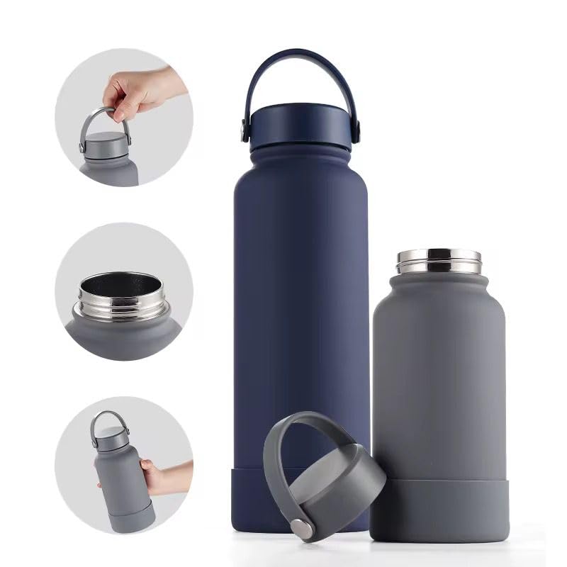 SportQThermal Water Bottle 1000ml SUS304 Stainless Steel – 6 Hours Hot & 12 Hours Cold – Leakproof Water Bottle with Strong Handle – Suitable for Gym, Trips, School (SetGo Bottle) ‎SportQ