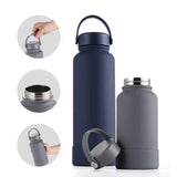 SportQThermal Water Bottle 1000ml SUS304 Stainless Steel – 6 Hours Hot & 12 Hours Cold – Leakproof Water Bottle with Strong Handle – Suitable for Gym, Trips, School (SetGo Bottle) ‎SportQ