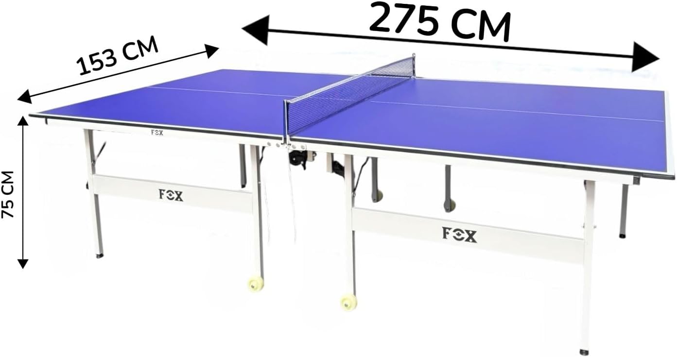 طاولة تنس طاولة قابلة للطي احترافية مقاس كامل 274 × 152.5 سم – Ping Pong Table قابلة للحركة والتخزين بعجلات – سطح لعب أزرق مقاوم للخدش – مناسبة للمنازل والأندية والمدارس