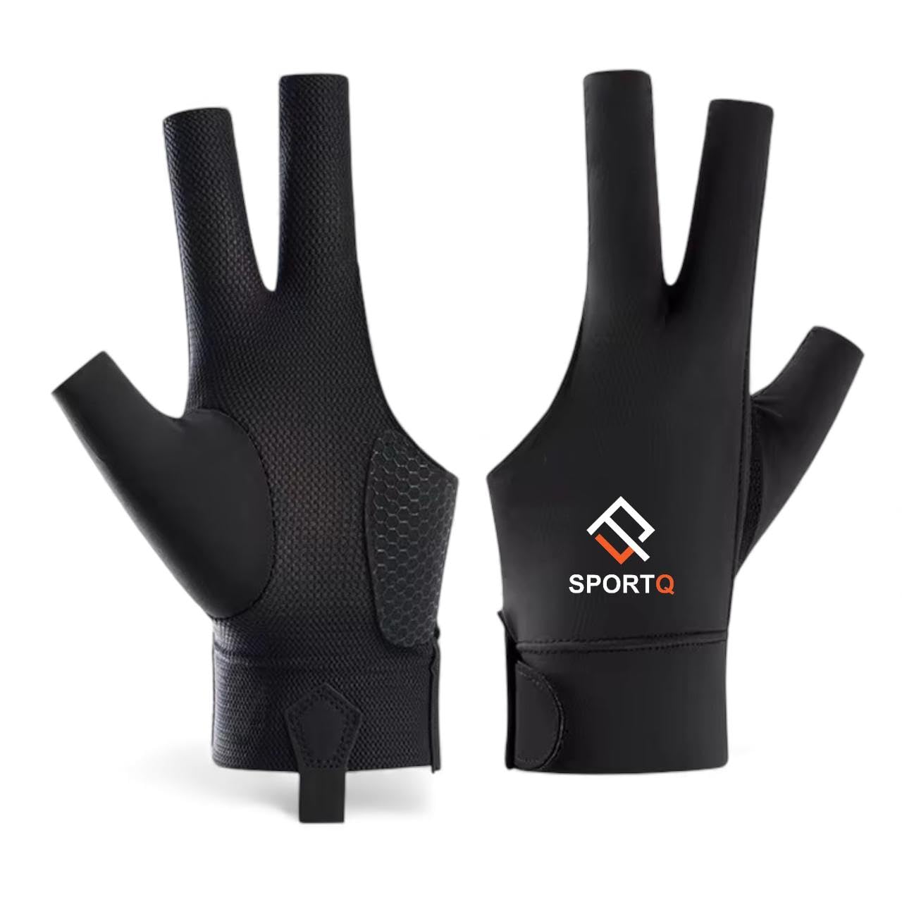 SportQ Breathable Nylon Pool Glove (Left Hand) Universal 3 Finger Gloves Sports Gloves for Women and Men, Indoor Game Set, Pool Accessories SportQ