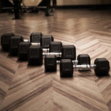 زوج من دمبل سداسي مطاط احترافي – Hex Dumbbell للجيم والتمارين المنزلية – يد ستيل مانعة للانزلاق – أوزان متعددة لبناء العضلات وتمارين القوة والكارديو