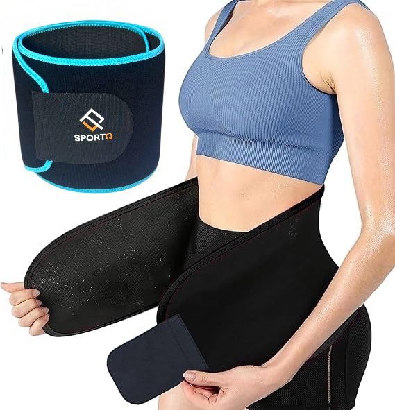 SportQ Slimming Belt for Men & Women Made with Premium Quality Neoprene – Helps Burn Fat & Increase Sweat During Workout – Prevents Odor Clumping After Workout Abdomen & Waist SportQ