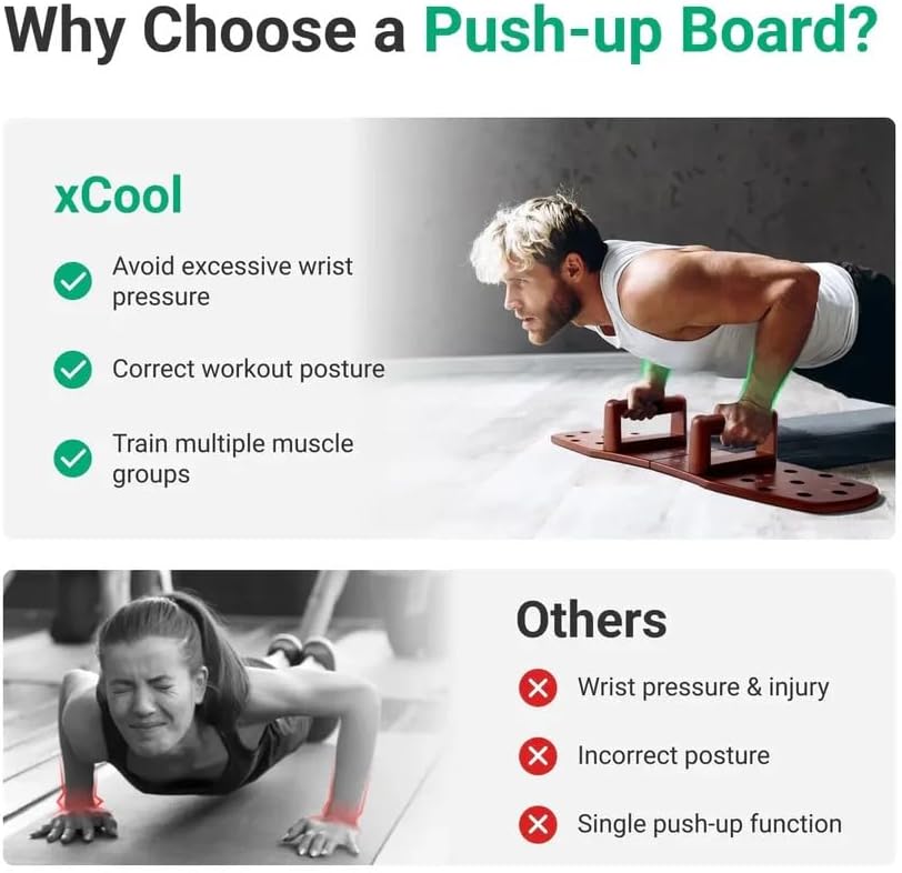 لوح تمارين بوش اب احترافي قابل للطي – Push Up Board متعدد الوضعيات لتقوية الصدر والكتف والذراع – تصميم خشب قوي مع قاعدة مانعة للانزلاق – جهاز تمارين منزلية كامل