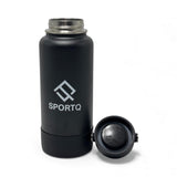 SportQThermal Water Bottle 1000ml SUS304 Stainless Steel – 6 Hours Hot & 12 Hours Cold – Leakproof Water Bottle with Strong Handle – Suitable for Gym, Trips, School (SetGo Bottle) ‎SportQ