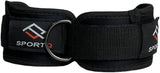 SportQ black ankle strap with metal D-ring for gym and home workout equipment