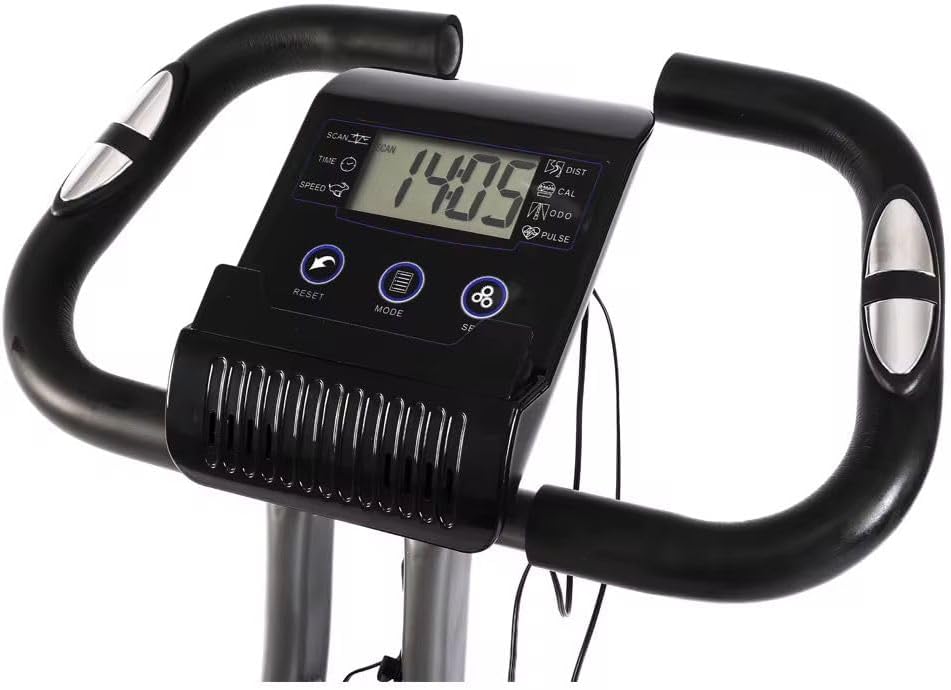 دراجة تمارين منزلية قابلة للطي X-Bike بمقعد مريح ومسند ظهر – شاشة LCD لقياس السرعة والسعرات والمسافة – 10 مستويات مقاومة – تتحمل حتى 150 كجم – مناسبة للتخسيس والكارديو في المنزل
