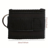 Black adjustable ankle strap for gym cable machines, 20cm by 8.5cm, SportQ fitness accessory