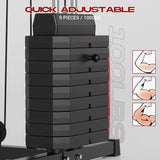 SportQ Multifunctional Home Gym | All-Inclusive Exercise Station for Chest, Back, Arms and Legs with Built-in Weights and Powerful Pulley System – Complete Fitness Machine for Home 100 lbs SportQ