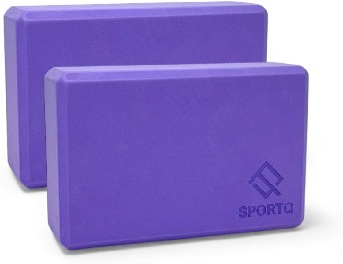 SportQ® Yoga Block Block 2 Pcs, High Density EVA Foam Non Slip Yoga Block for Home Gym Improve Stretching for Yoga/Pilates/Fitness SportQ