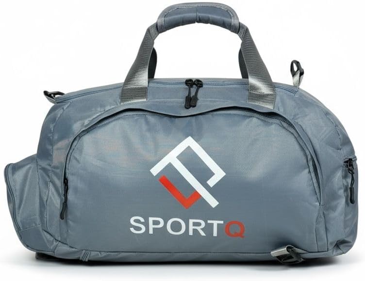 SportQ Multifunctional Sports Bag – Gym & Travel Bag, Lightweight and Practical Large Size for Carrying Clothes, Shoes & Accessories – Your Perfect Friend for Workouts and Trips (Grey) SportQ