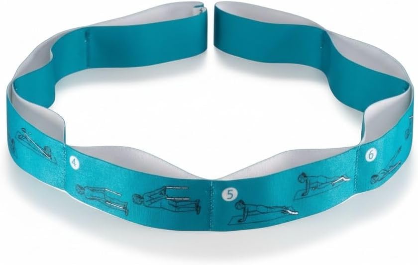 استيك يوجا للتمدد متعدد الحلقات – Yoga Stretch Strap بثماني حلقات لتمارين الإطالة والبيلاتس – حزام تمارين مرونة الجسم واللياقة