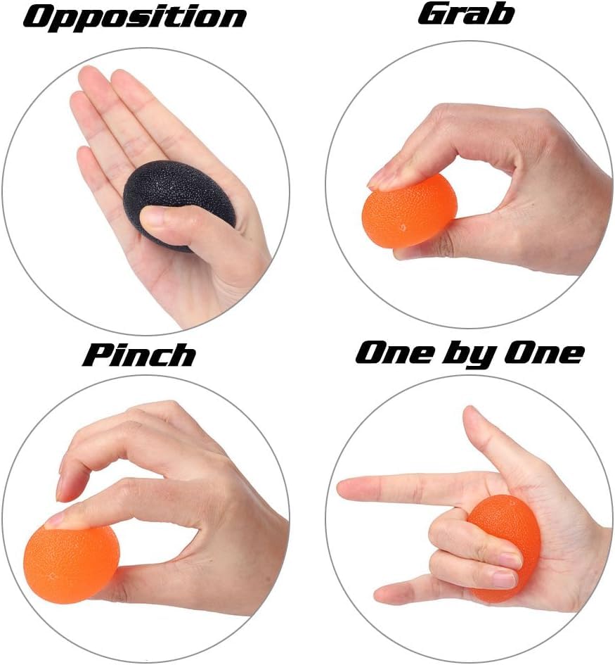 Hand Grip Strength Training Ball 3 Pack, Stress Relief Ball for Adults and Kids, Hand Grip Recovery Equipment for Wrist, Finger Resistance Exercise Ball SportQ