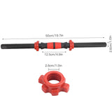 Dumbbell Bar Pair 50cm with Dumbbell Conversion Connector for Training Bar Mountable with Safety Nuts, Non-Slip Handle Strong Iron Barbell Suitable for Barbell and Rubber (Without Weights Frames) SportQ