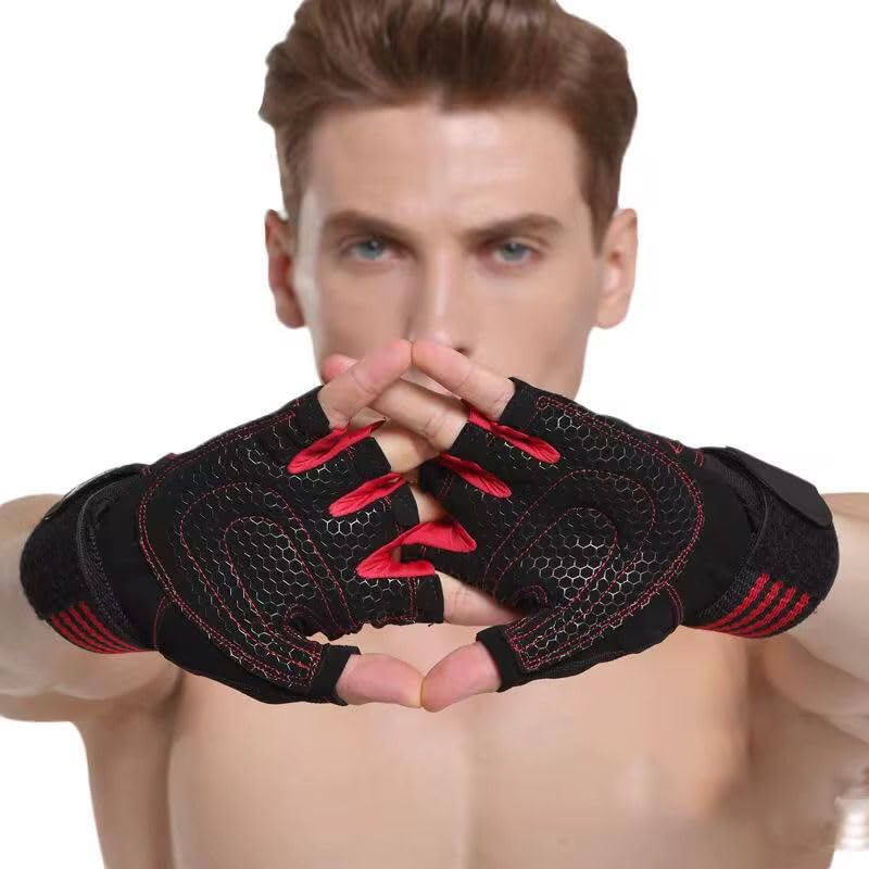 SportQ® Workout Gloves Weight Lifting Gloves with Wrist Wraps for Gym Training Support, Fitness, Hanging & Pull Ups, Breathable, Full Palm Protection SportQ