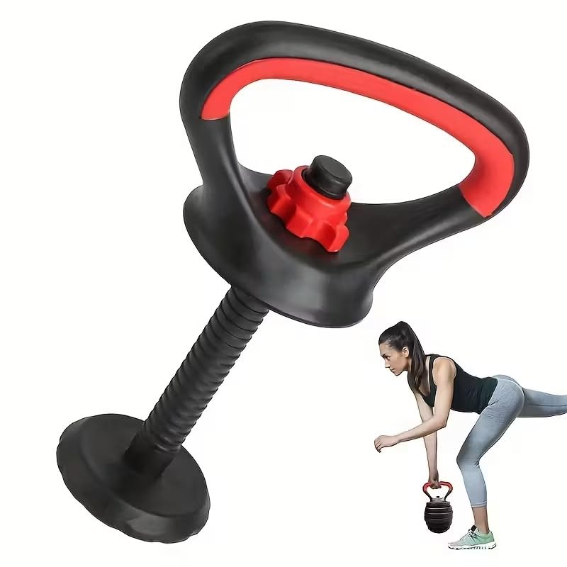 Adjustable Kettlebell Handle to Convert Weights to Kettlebell – Comfortable Wide Handle with Double Lock & Stable Base – Suitable for Strength & Cardio Training at Home – Fits All Weights SportQ