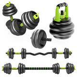 SportQ 7 in 1 Multi Use Dumbbells Set - Pair Dumbbell, Kettlebell, Abdominal Wheel, Push Handle, Straight Bar Extension and Zigzag – Adjustable Weights Home Gym in Your Home ‎SportQ