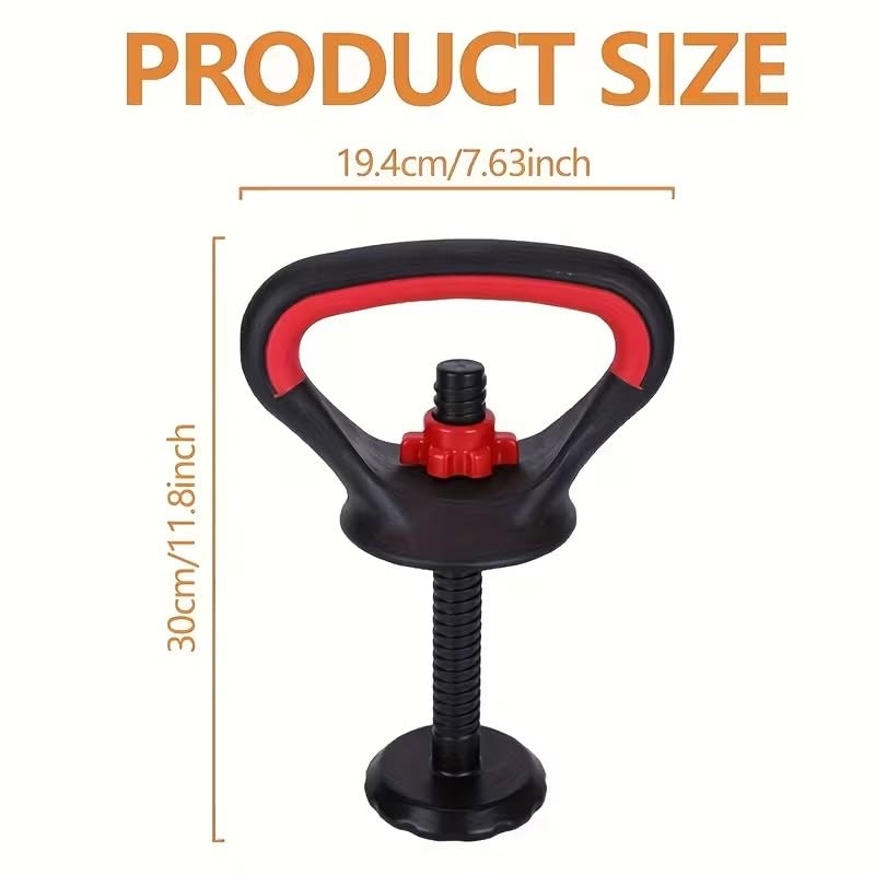 Adjustable Kettlebell Handle to Convert Weights to Kettlebell – Comfortable Wide Handle with Double Lock & Stable Base – Suitable for Strength & Cardio Training at Home – Fits All Weights SportQ