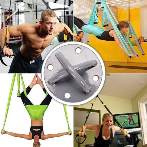 SportQ X-Mount for TRX and Sports Bands – Strong Iron with 4 Mounting Screws – Wall or Ceiling Mount – Heavy Loads, Resistance Workouts, Aerial Yoga ‎SportQ