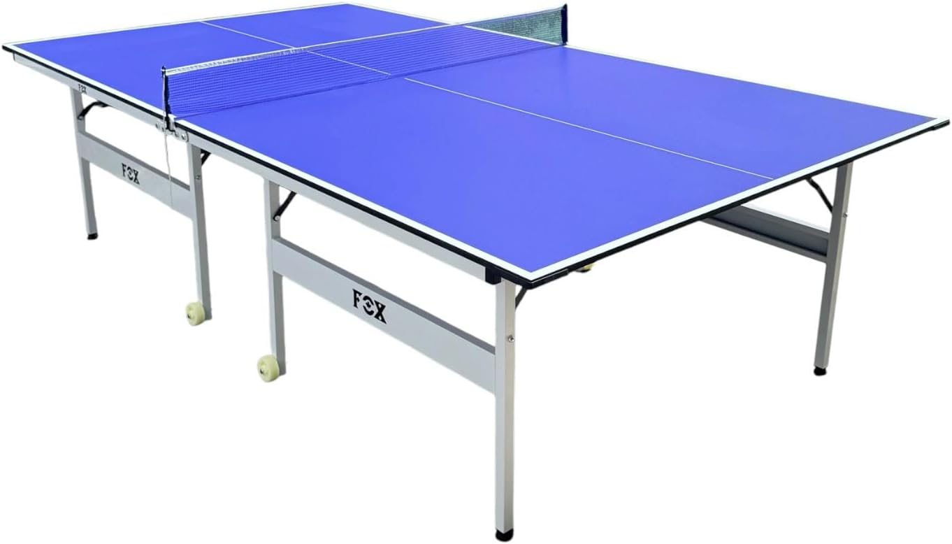 طاولة تنس طاولة قابلة للطي احترافية مقاس كامل 274 × 152.5 سم – Ping Pong Table قابلة للحركة والتخزين بعجلات – سطح لعب أزرق مقاوم للخدش – مناسبة للمنازل والأندية والمدارس