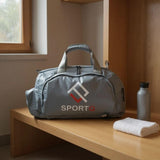 SportQ Multifunctional Sports Bag – Gym & Travel Bag, Lightweight and Practical Large Size for Carrying Clothes, Shoes & Accessories – Your Perfect Friend for Workouts and Trips (Grey) SportQ