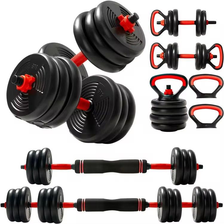 Dumbbells SportQ® 6 in 1 Multi-task, Adjustable on Weighted Ball and Olympic Bars, Push Up Training, Ideal for Free Weight Exercise, Fitness and Home Workout, Unisex ‎SportQ
