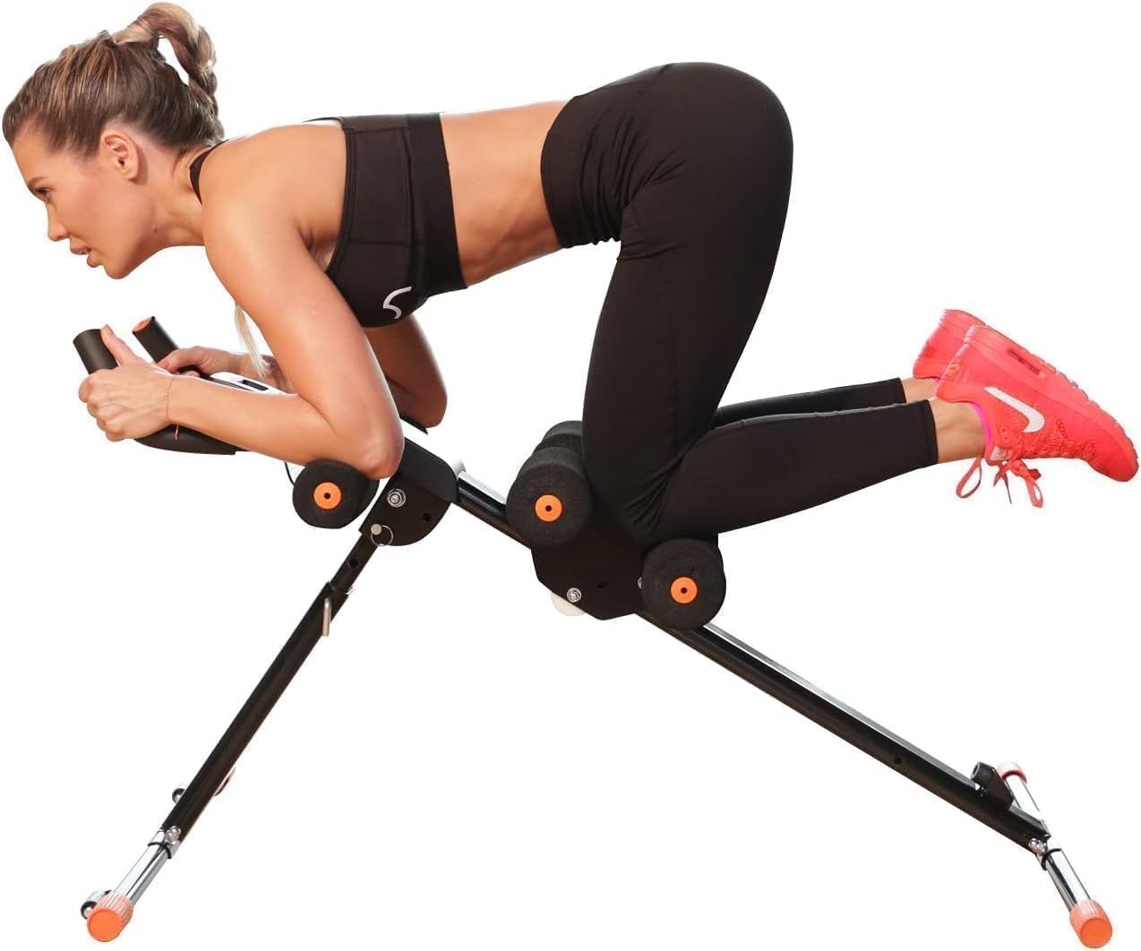 SportQ Abdominal Exerciser – Abdominal & Waist Trainer with 4 Resistance Levels & LCD Display – Foldable & Space Saving – Suitable for Full Body Workout & Core Strength – Load 110kg SportQ