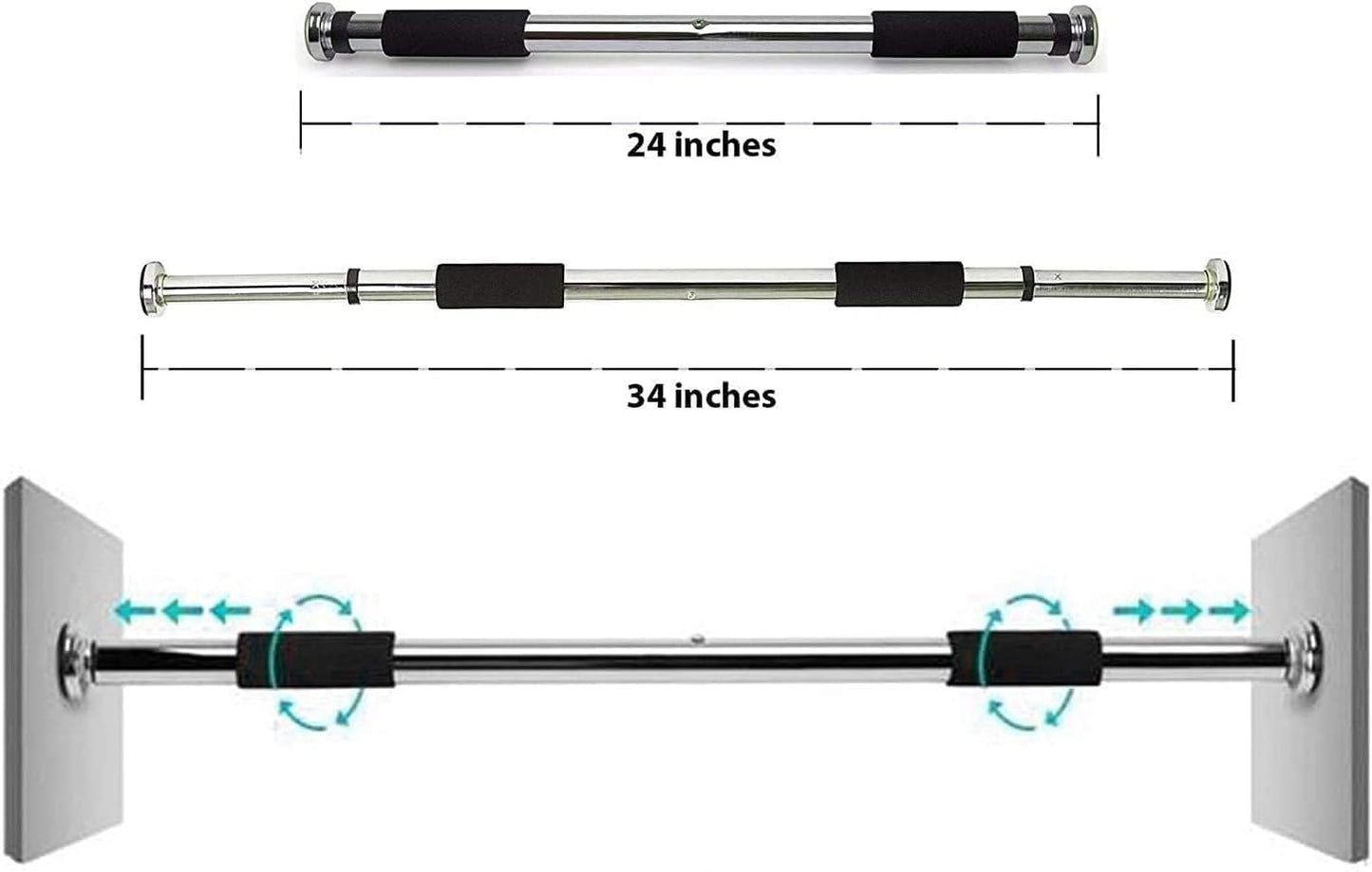 SportQ Home Entrance Gym Exercise Bar 62-100cm Gym Exercise Bar Brain Exercise Fitness Adjustable Size SportQ