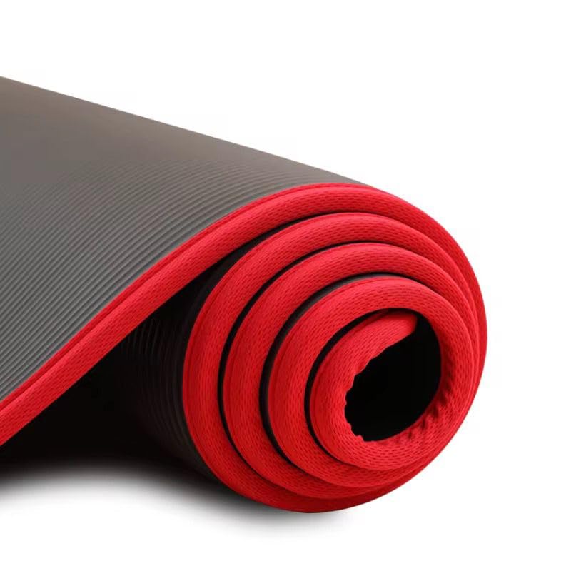 SportQ Yoga Mat Non Slip Eco Friendly NBR Material 10mm Thick High Density Anti-Tear Pilates Mat with Carrying Strap for Yoga, Pilates, Gymnastics - 183cm x 63cm x 1cm ‎SportQ