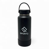 SportQThermal Water Bottle 1000ml SUS304 Stainless Steel – 6 Hours Hot & 12 Hours Cold – Leakproof Water Bottle with Strong Handle – Suitable for Gym, Trips, School (SetGo Bottle) ‎SportQ