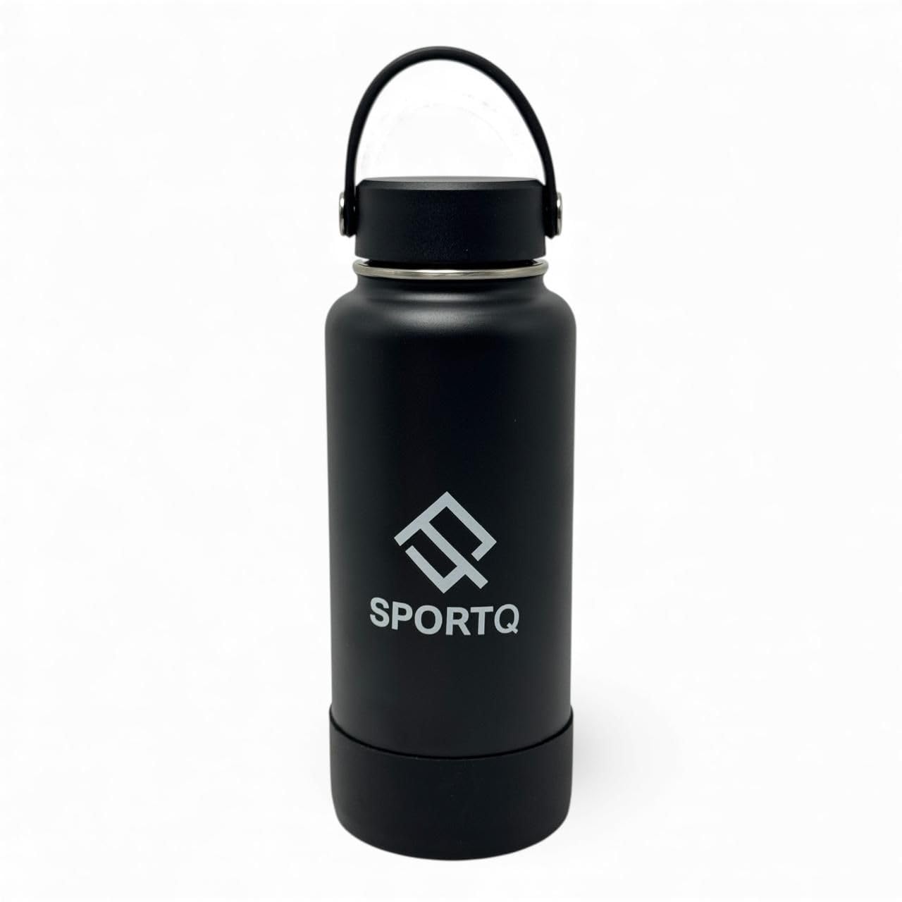 SportQThermal Water Bottle 1000ml SUS304 Stainless Steel – 6 Hours Hot & 12 Hours Cold – Leakproof Water Bottle with Strong Handle – Suitable for Gym, Trips, School (SetGo Bottle) ‎SportQ