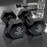 SportQ Hex Dumbbell Pair 1 to 5 Kg – Non-Slip & Rustproof Neoprene Coated Hand Weights for Strength Training & Muscle Toning – Suitable for Women, Men, Home, Gym (2 Pack) ‎SportQ