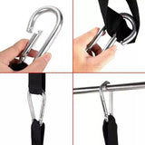 Heavy-duty metal carabiner clips with black straps for gym equipment, SportQ Egypt