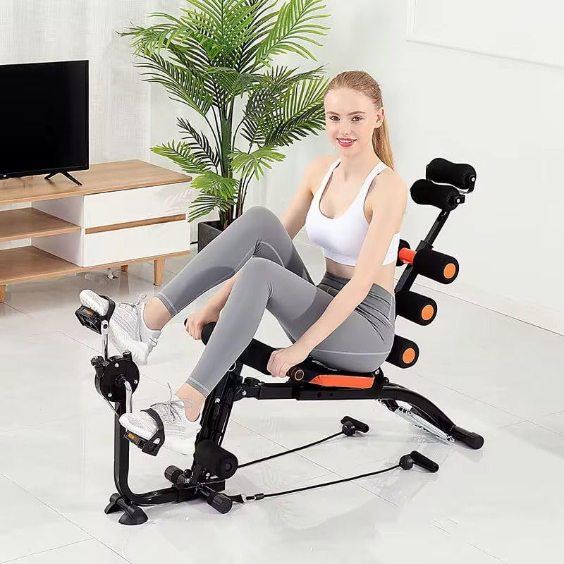 جهاز تمرين متكاملة للالبطن الظهر والذراعين مع دواسة UP STEP 360 متعدد الوظائف لتمارين البطن + الدراجة و مقعد مرن بوسادات حماية – مقاومة شد و مناسب للتنحيف وبناء العضلات للمنزل ‎SportQ