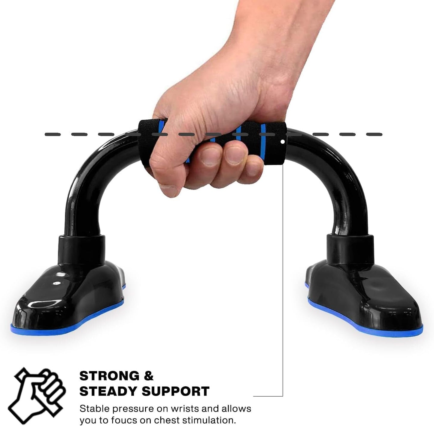 بوش اب بار احترافي Push Up Bars – حامل تمارين الضغط بتصميم مريح لليد – قاعدة عريضة مانعة للانزلاق – تقوية الصدر والذراع – مناسب للتمارين المنزلية والجيم