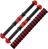 Dumbbell Bar Pair 50cm with Dumbbell Conversion Connector for Training Bar Mountable with Safety Nuts, Non-Slip Handle Strong Iron Barbell Suitable for Barbell and Rubber (Without Weights Frames) SportQ