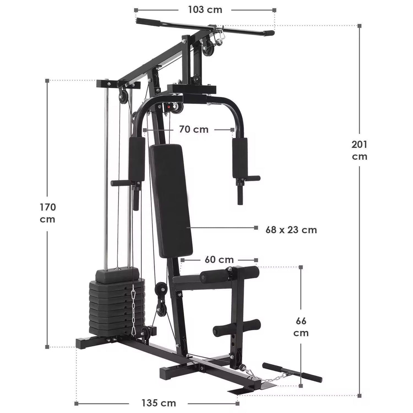SportQ Multifunctional Home Gym | All-Inclusive Exercise Station for Chest, Back, Arms and Legs with Built-in Weights and Powerful Pulley System – Complete Fitness Machine for Home 100 lbs SportQ