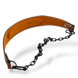 Premium Quality Leather Parallel Belt Designed for Maximum Weight Bearing – Heavy Weight Support for Chin-Ups, Dips, Calistinex – Adjustable Chain for Weights up to 100kg / 220lbs SportQ