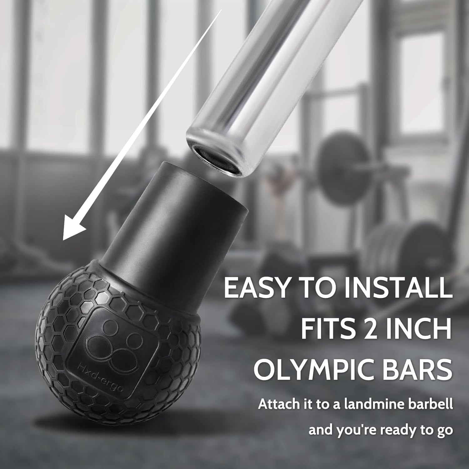 Landmine Workout Bar Attachments, Converts Any Surface Into a Landmine Workout - Press, Rows, Spins, Splits, Squats Natural Rubber - Fits Olympic Bars ‎SportQ