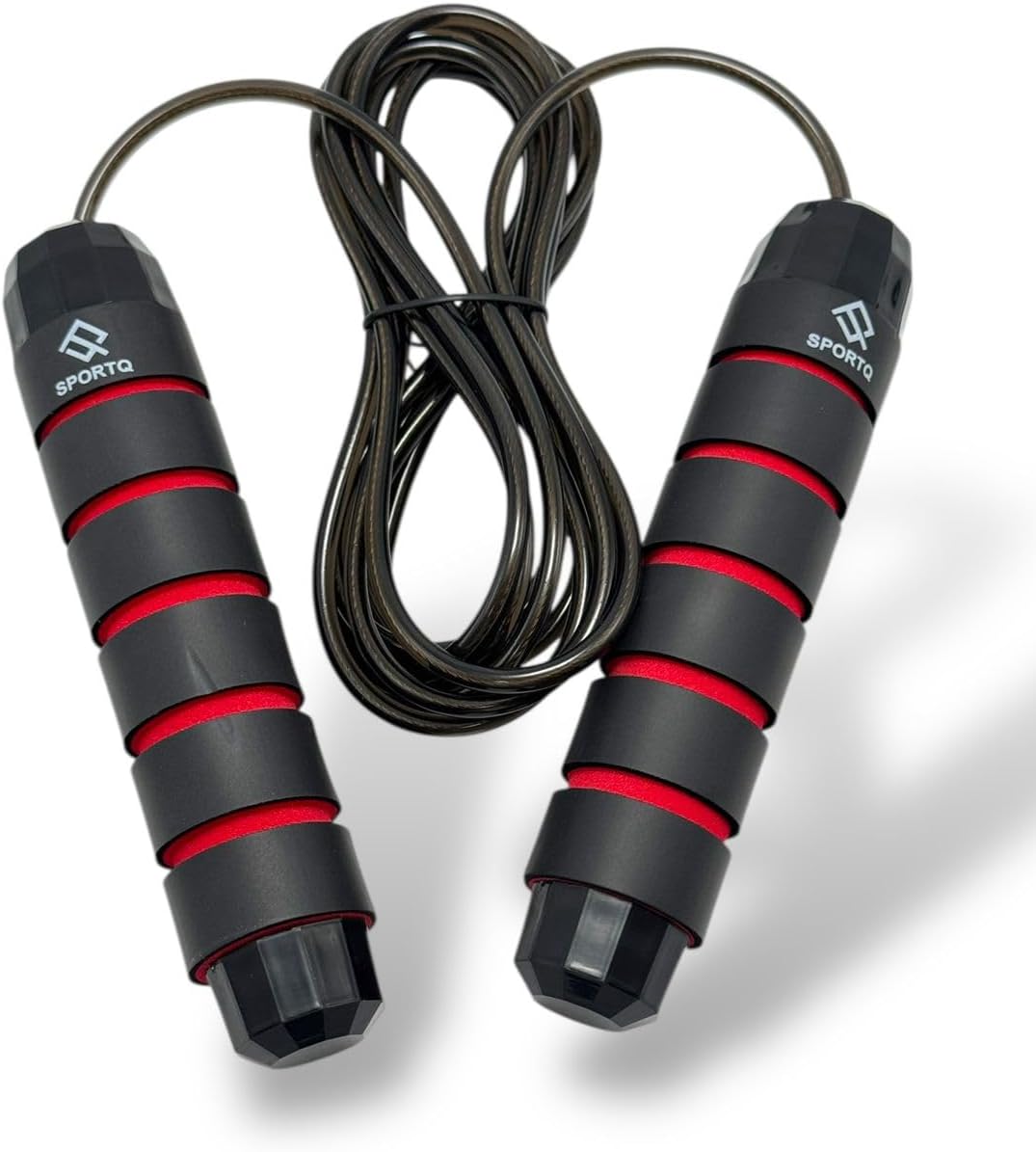 SportQ Master Your Cardio Premium Quality Tangle-Free Skipping Rope for Men, Women and Kids Adjustable Fitness Exercise with Anti-Slip Foam Handles ‎SportQ