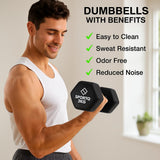 SportQ Hex Dumbbell Pair 1 to 5 Kg – Non-Slip & Rustproof Neoprene Coated Hand Weights for Strength Training & Muscle Toning – Suitable for Women, Men, Home, Gym (2 Pack) ‎SportQ