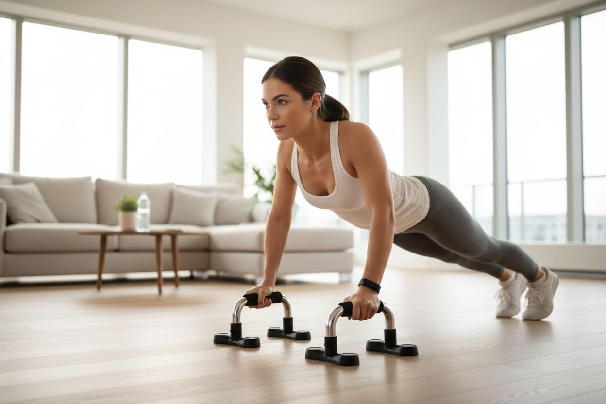 SportQ Professional Push Up Grips – Ergonomic Anti-Slip Design Helps You Perform Push-Ups with Full Hand Support and Improves Upper Body Strength for Workout at Home or Gym SportQ