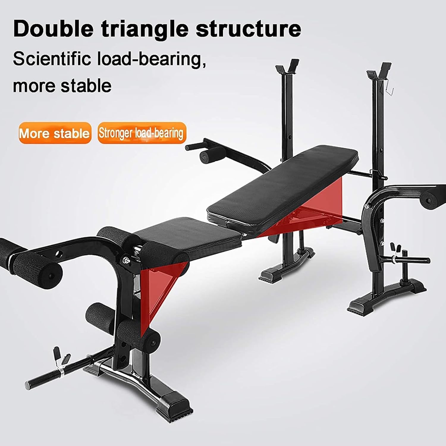 Multifunctional Weight Bench & Bench for Workout – Adjustable Exercise Bench for Home Gym, Chest Shoulder Legs Bodybuilding Workout (Without Barbell & Barbell) ‎SportQ